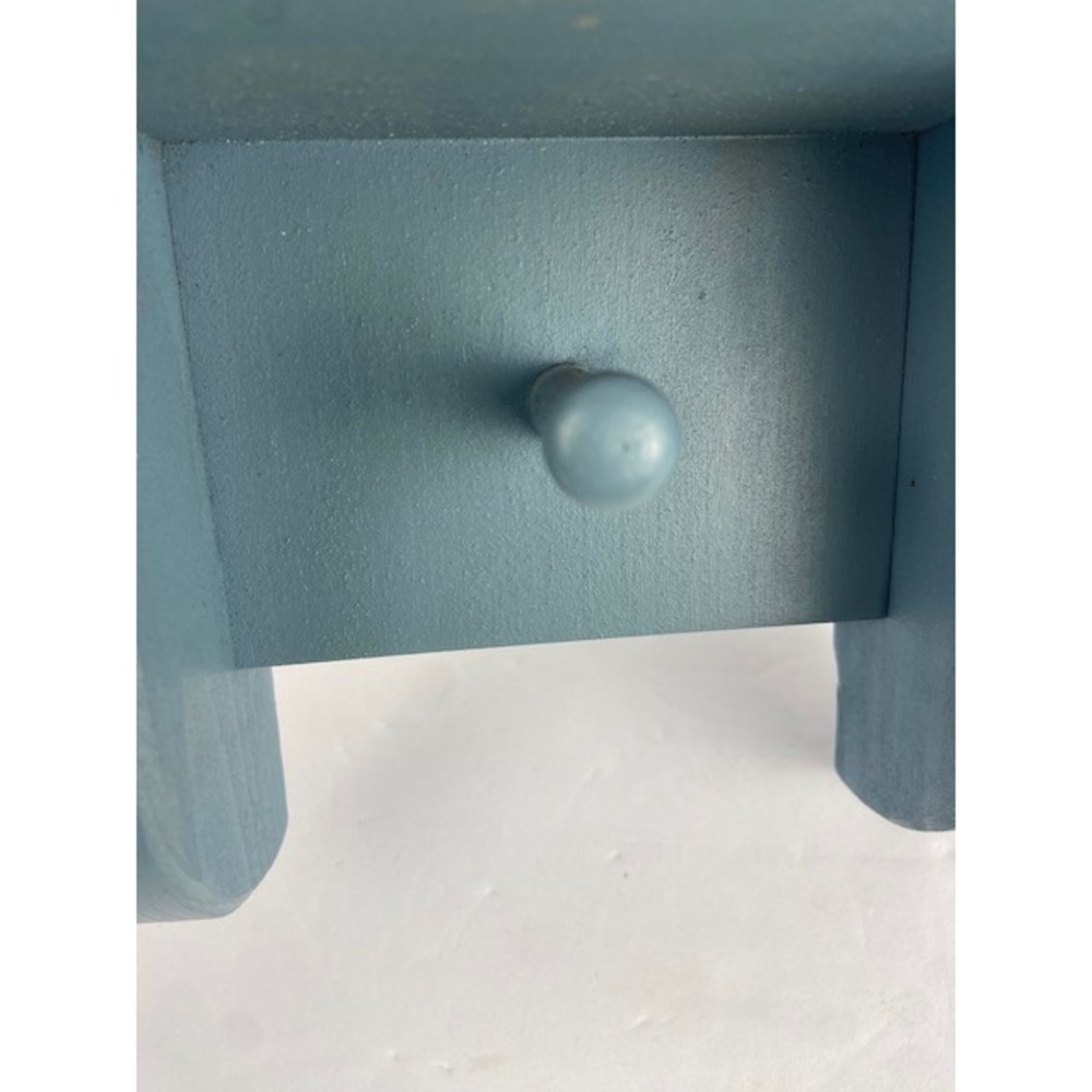 Rustic Mini Blue Wooden Wall Shelf with Peg Hook Farmhouse Floating Rack 8 Inch - Picture 4 of 9
